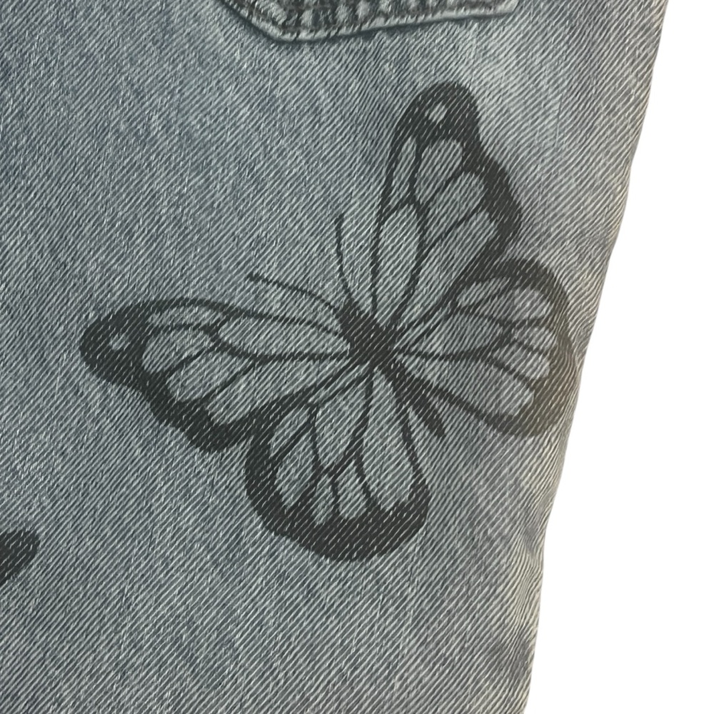 PacSun Eco Light Blue Butterfly Straight Leg Jeans Sz 25 - Picture 7 of 16